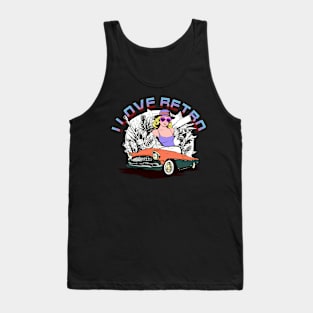 i love retro themed car and girl design Tank Top